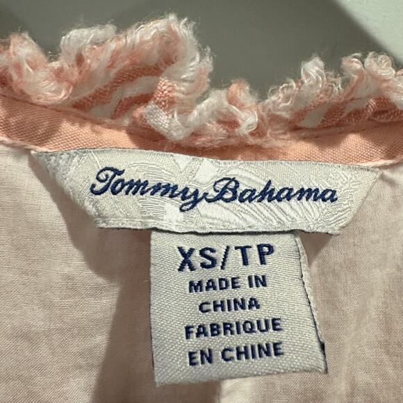 Tommy Bahama Dress Women XS Linen Sleeveless Striped Pockets Resort Coastal - Picture 2 of 12